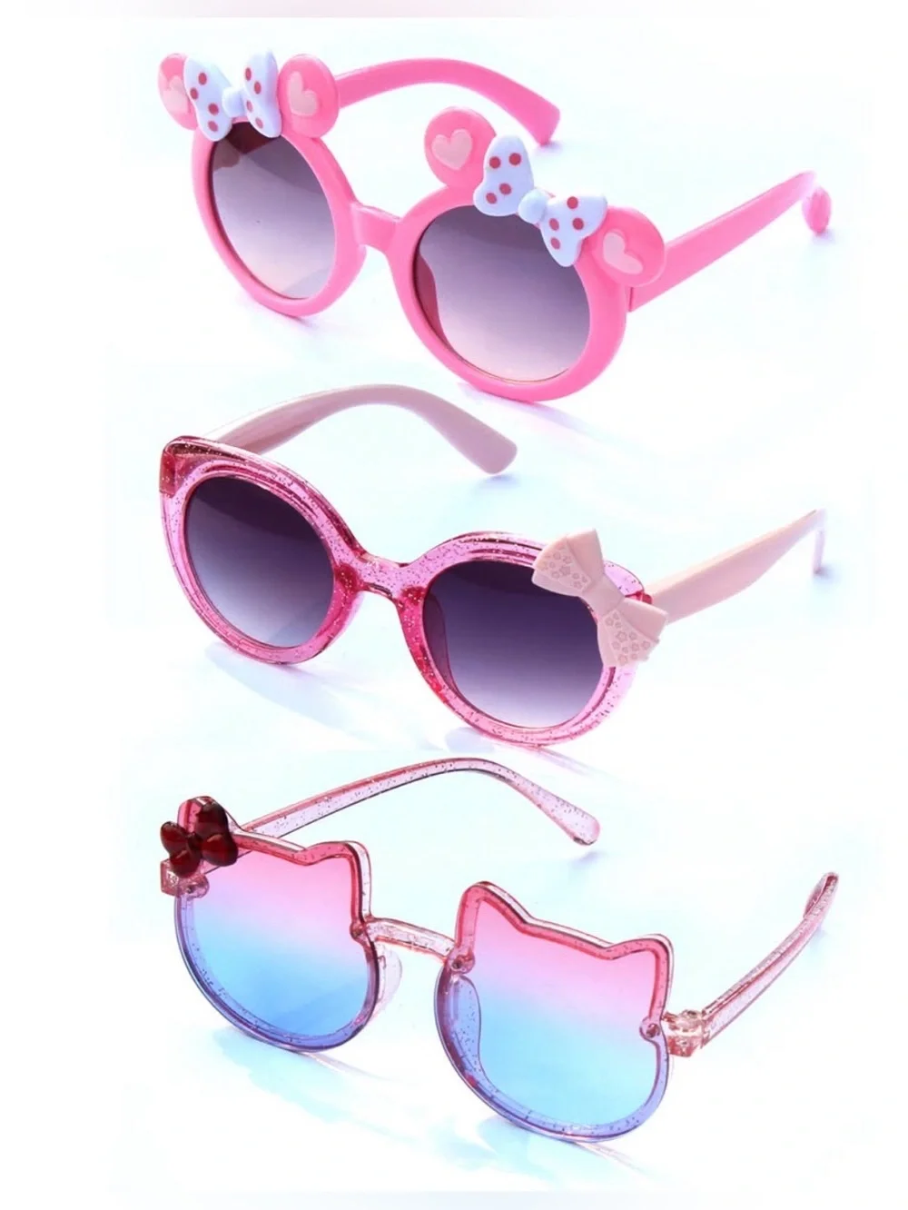 AAWAAP 3Pcs 3 different designs Kids Sunglasses Polarized UV Protection